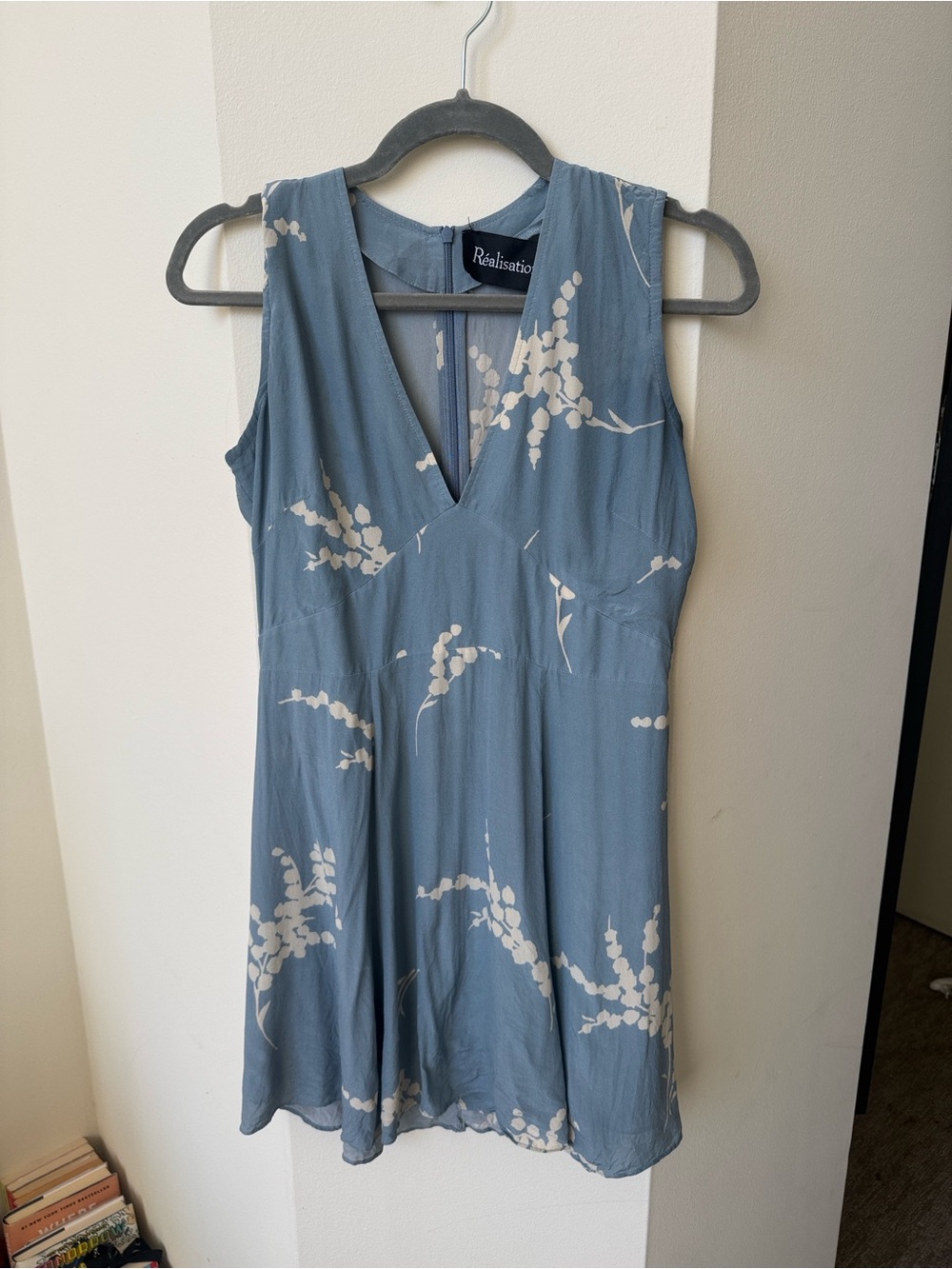 Realisation Par Blue Floral V-Neck Mini Dress